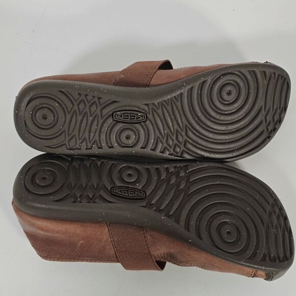Keen Leather Shoe Sienna Mary‎ Jane Women's Size 8.5 Brown Elastic Strap Slip On - Picture 8 of 10